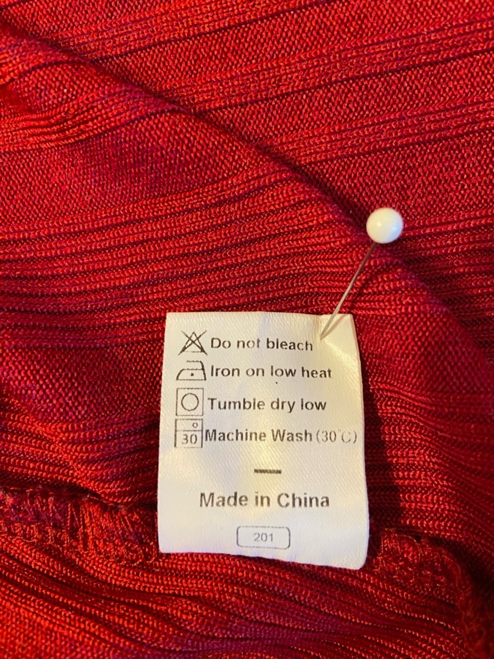 Red Rib Knit Tunic Top - Picture 6 of 6